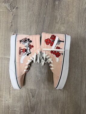 Vans Pink Minnie Mouse Floral High-Top Sneakers